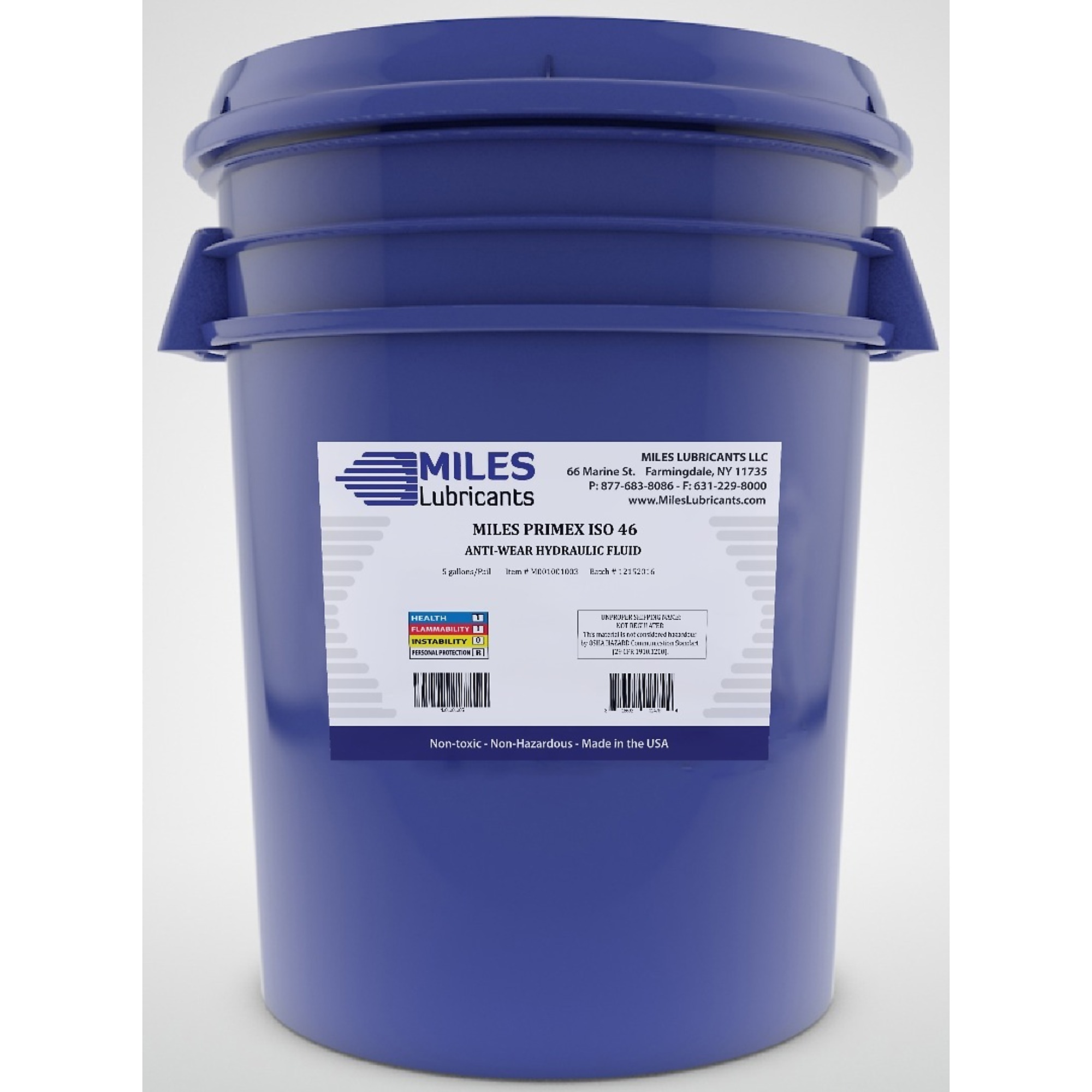 Miles Lubricants Primex-46 Anti-Wear Hydraulic Fluid - 5-Gal. Pail, Model# M001001003